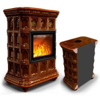 КимрПечь Истра пристенный Каштан (комплектация: Облицовка для топки МЛ 700)