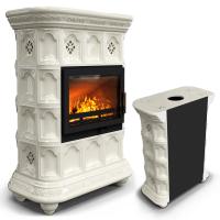 КимрПечь Печь для дома на дровах Истра пристенный Ваниль (комплектация: Облицовка для топок Ладья-600, Antek)