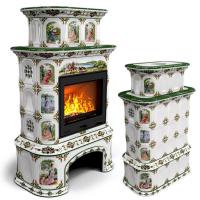 КимрПечь Прованс с дровником центральный двухъярусный Усадьба (топка: Ладья-600)