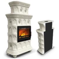 КимрПечь Керамическая печь Истра пристенный двухъярусный Ваниль (комплектация: Облицовка для топок Ладья-700, Erik-700)