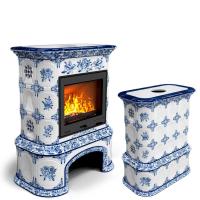 КимрПечь Прованс с дровником центральный Дельфт (топка: Ладья-700)