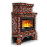 КимрПечь Изразцовая печь Кострома угловой двухъярусный Сентябрь (топка: Ладья-600)