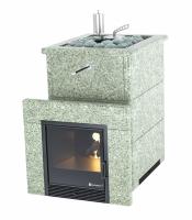 Печь для бани ИзиСтим Анапа в полноценном кожухе Жадеит с открытым верхом