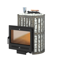 Печь для бани Везувий Ураган Ковка 16 Панорама М