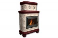 Камин КимрПечь Медальон пристенный двухярусный Вишня