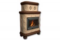 Камин КимрПечь Медальон пристенный двухярусный Шоколад