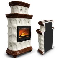 КимрПечь Керамическая печь Истра пристенный двухъярусный Шоколад (комплектация: Ладья-600)