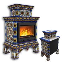 КимрПечь Изразцовая печь Кострома пристенный двухъярусный Январь (топка: Ладья-600) (топка: Ладья-600)