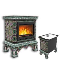 КимрПечь Изразцовая печь Кострома пристенный Апрель (топка: Ладья-700) (топка: Ладья-700)