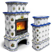 КимрПечь Прованс с дровником центральный двухъярусный Луг (топка: Ладья-600)