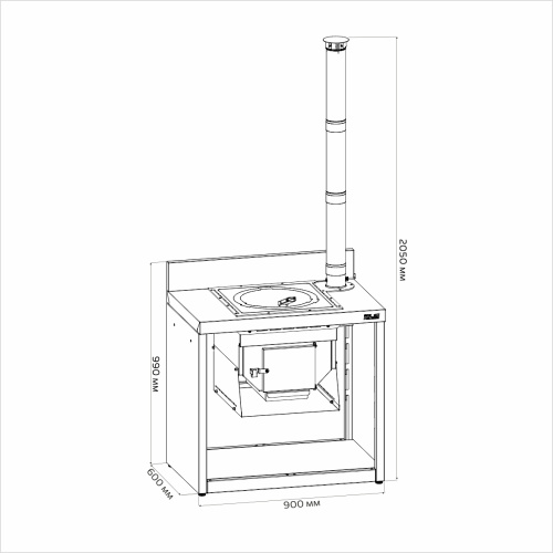 Печь под казан Helios SMART-900 (HS-KU02-P900)