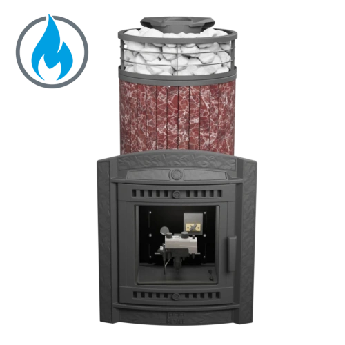 Печь банная «Атмосфера XL» ламель+сетка с газовой горелкой ПроМеталл