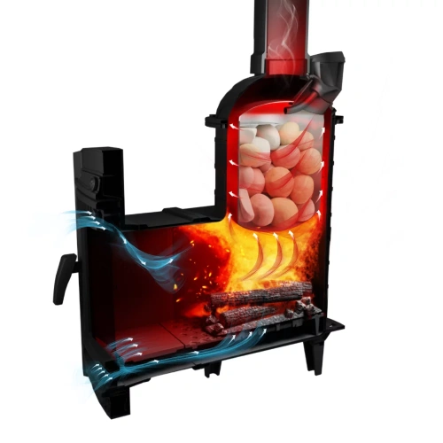 Печь для бани Атмосфера L до 20 м³ в ламелях ПроМеталл