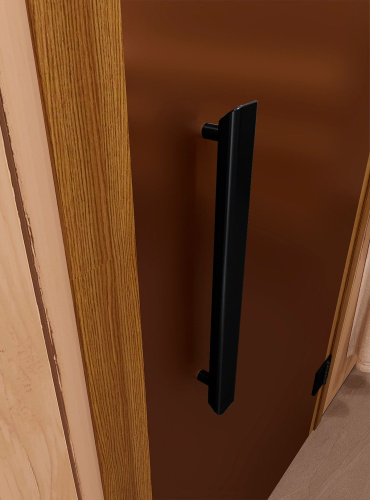 Дверь DoorWood стеклянная для сауны и бани "ФАВОРИТ ЧЕРНЫЙ (BLACK) бронза матовая"