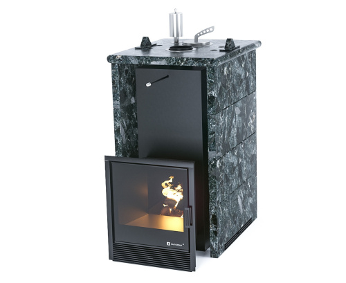Печь для бани ИзиСтим Сочи в трехстороннем кожухе Пироксенит