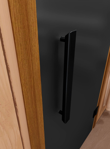 Дверь DoorWood стеклянная для сауны и бани "ФАВОРИТ ЧЕРНЫЙ (BLACK) графит матовый"