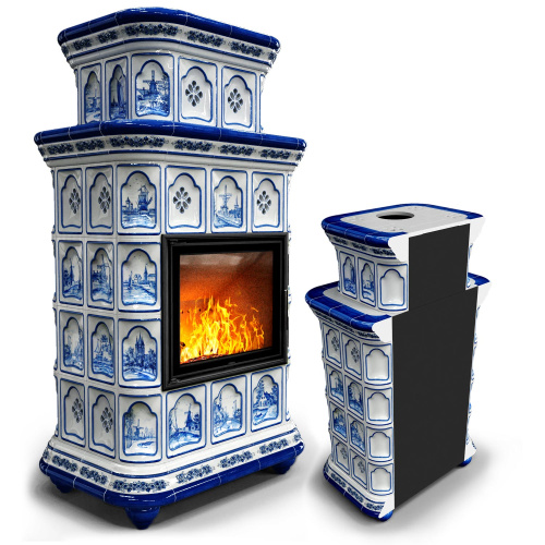 КимрПечь Керамическая печь Истра пристенный двухъярусный Голландия (комплектация: Облицовка для топки МЛ 700)