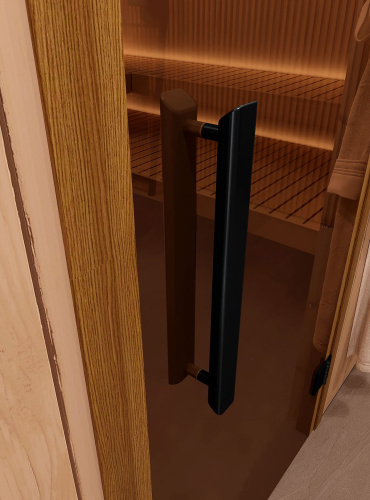 Дверь DoorWood стеклянная для сауны и бани "ФАВОРИТ ЧЕРНЫЙ (BLACK) бронза прозрачная"