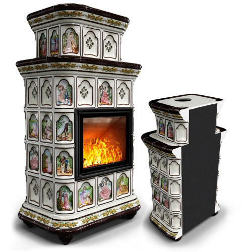 КимрПечь Керамическая печь Истра пристенный двухъярусный Усадьба (комплектация: Астов-МЛ700)