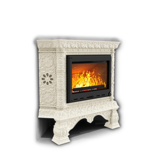 КимрПечь Изразцовая печь Кострома угловой Ваниль (топка: Ладья-600)