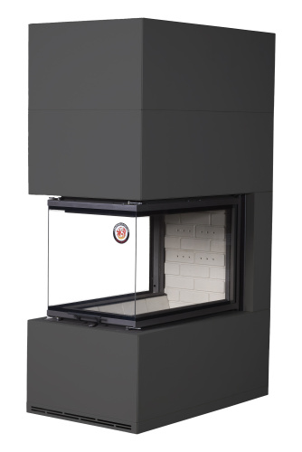 Камин РОДОС  900 ЧЕРНЫЙ, шамот белый, шамот черный Экокамин