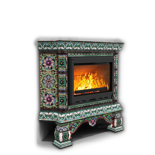 КимрПечь Изразцовая печь Кострома угловой Апрель (топка: Ладья-700)