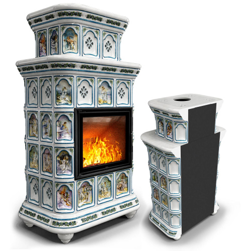 КимрПечь Керамическая печь Истра пристенный двухъярусный Фантазия (комплектация: Астов-МЛ700)