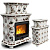 КимрПечь Прованс центральный двухъярусный Зима в лесу (топка: Ладья-600) (топка: Ладья-600)