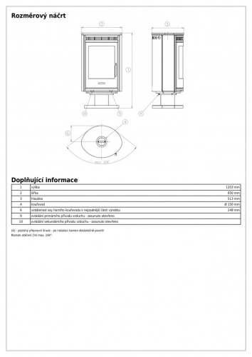 Печь-камин ABX Arktis 8 (Арктис 8) поворотный Стальной